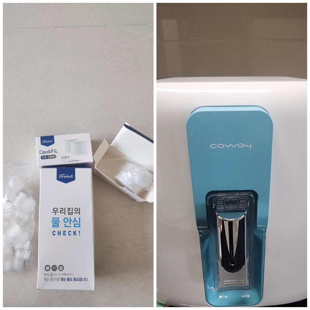 [팝니다] 1.쿡필필터 11개  세면대필터21개 90만동 2.코웨이정수기 100만동